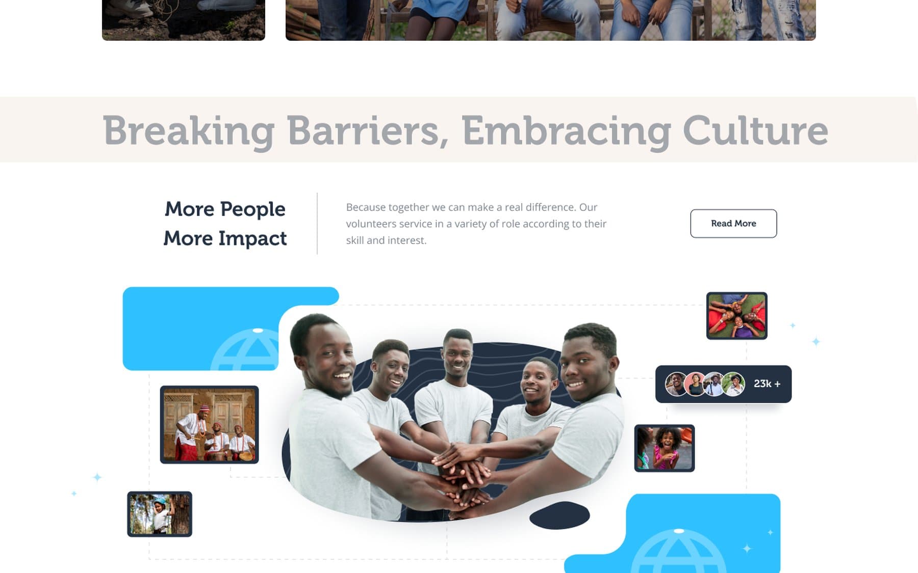 AfroFun Camp website — community/impact section
