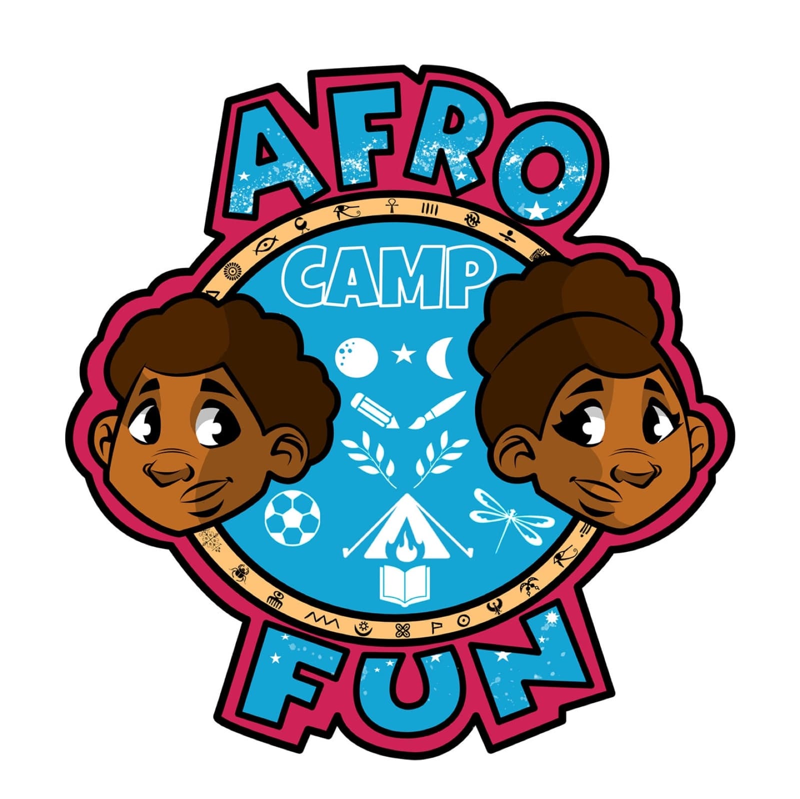 AfroFun Camp badge — illustrated crest logo