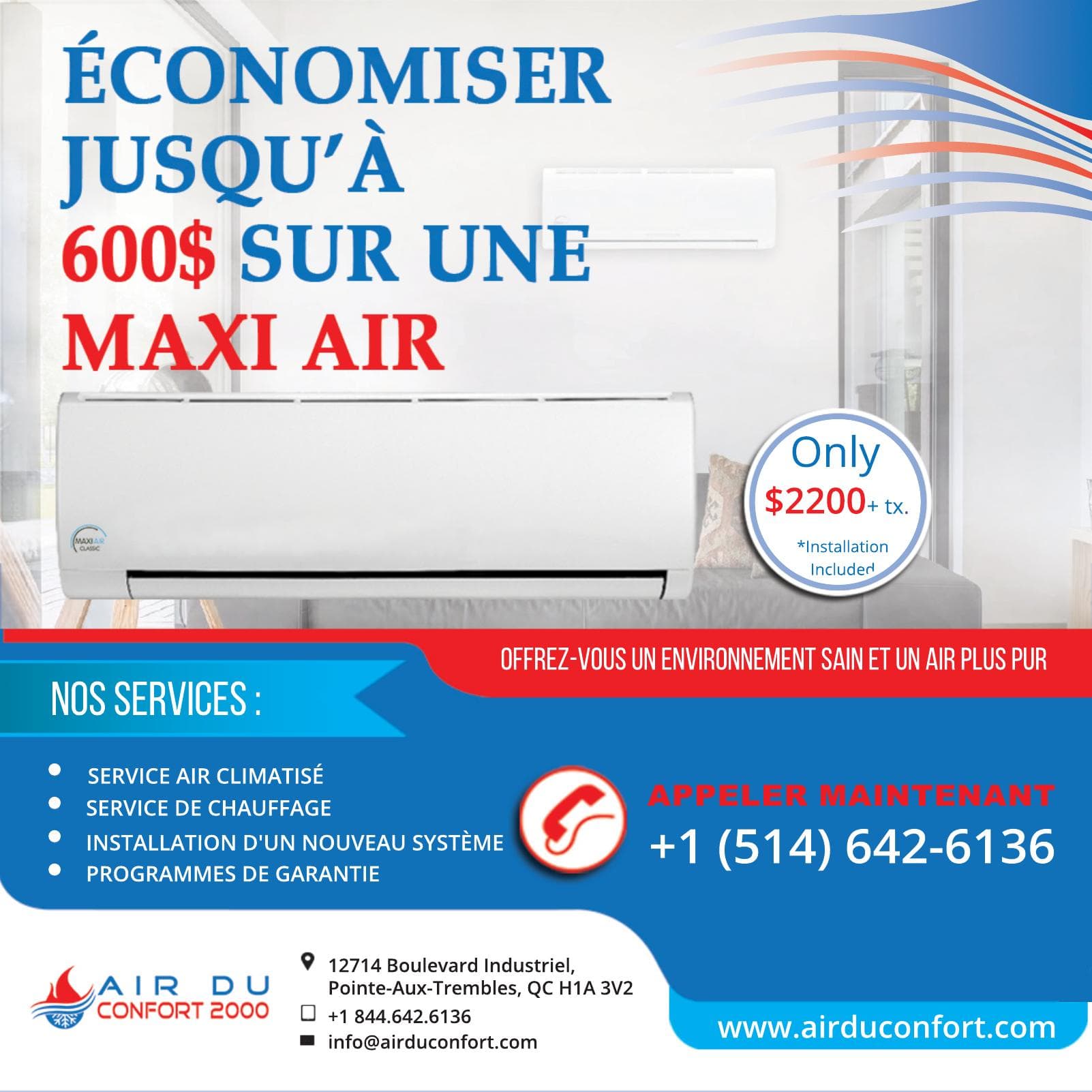 Air du Confort 2000 Maxi Air promotion, social ad design