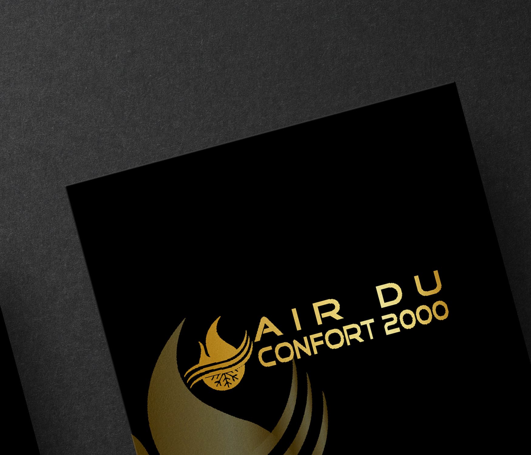 Air du Confort 2000 business card, logo side, foil finish