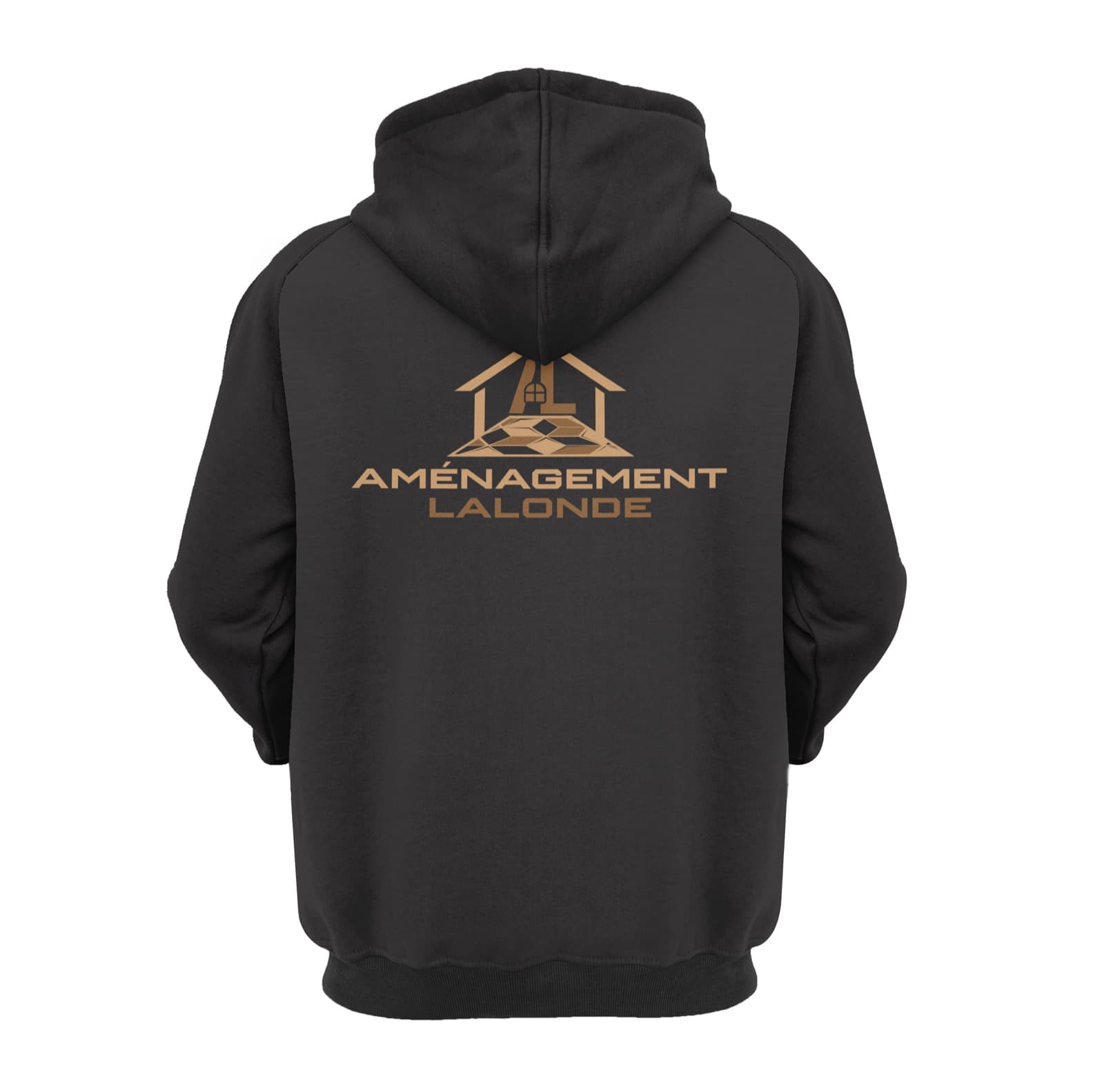 Branded hoodie, back, full logo lockup