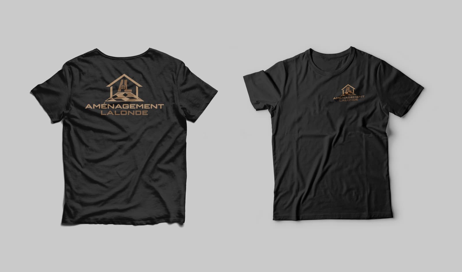 Branded t-shirts, front and back