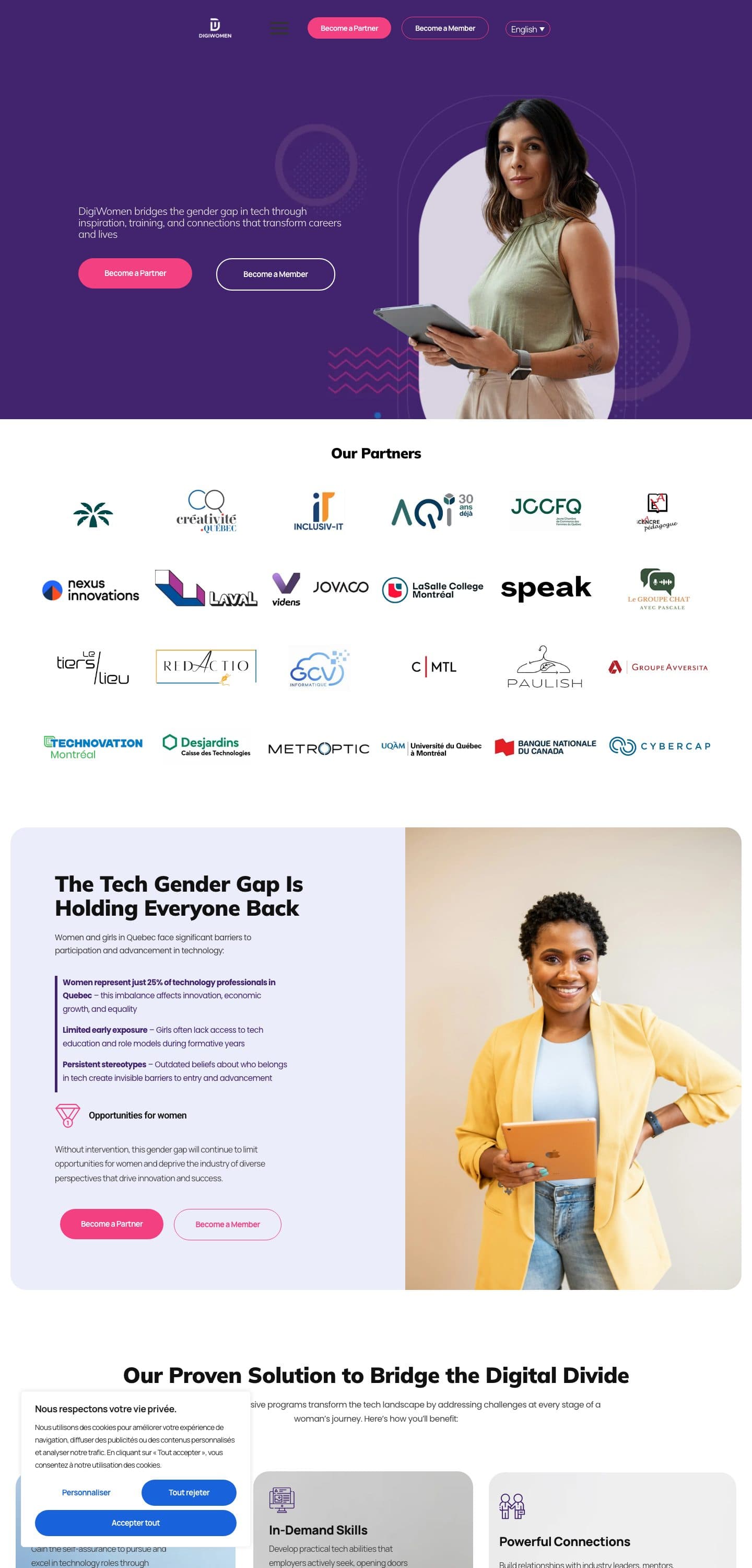 DigiWomen English homepage