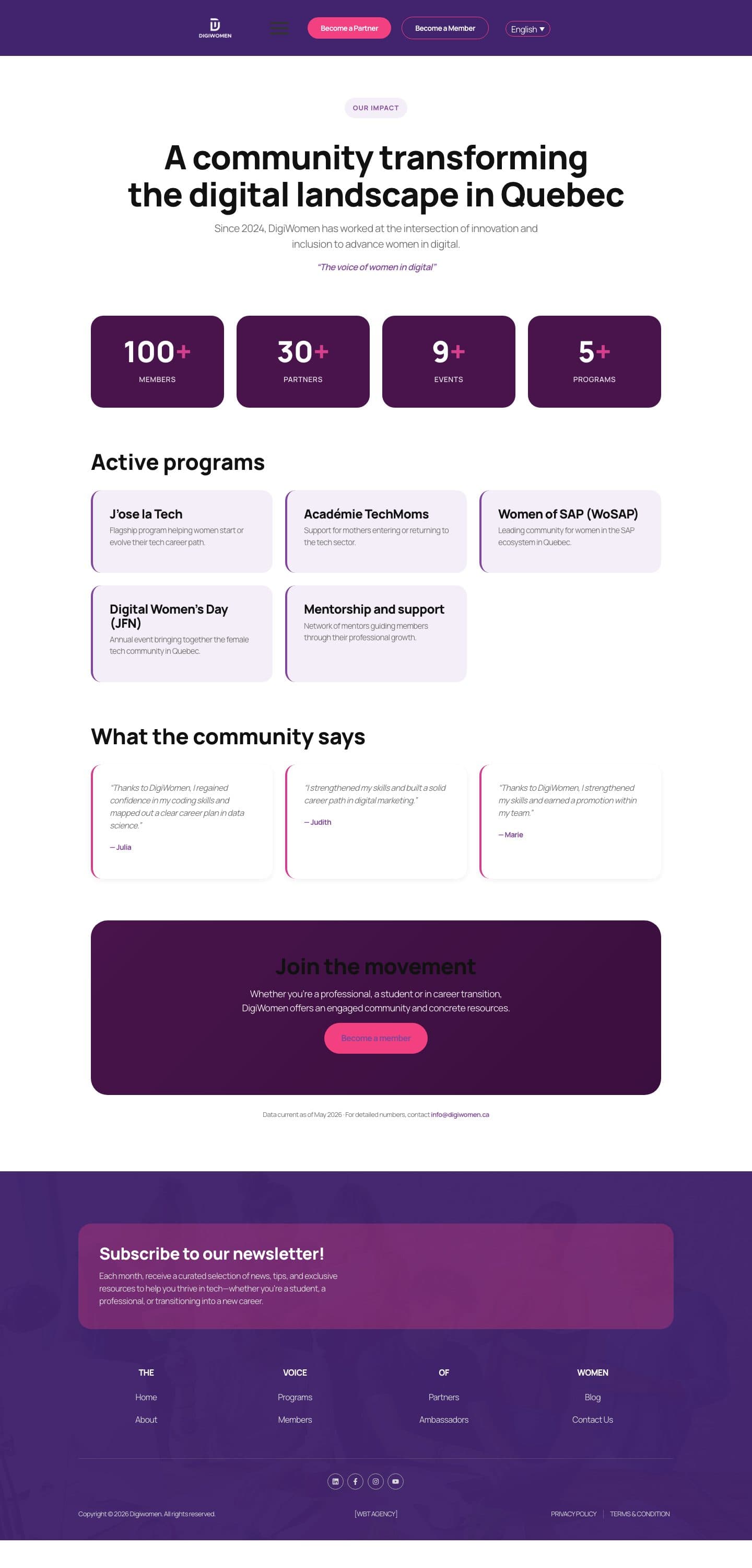 DigiWomen Our Impact page