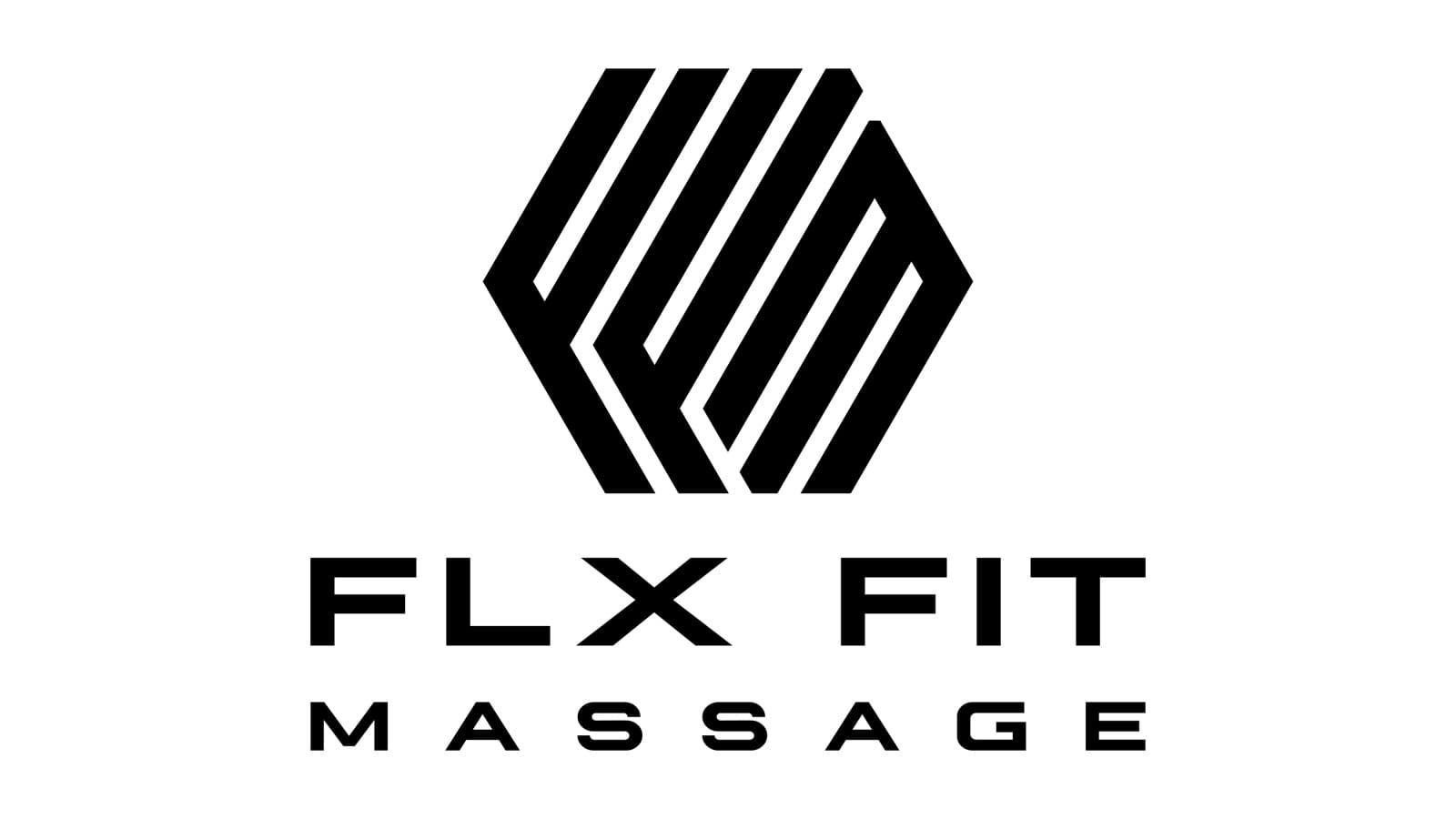FLX Fit Massage logo — faceted hexagon mark