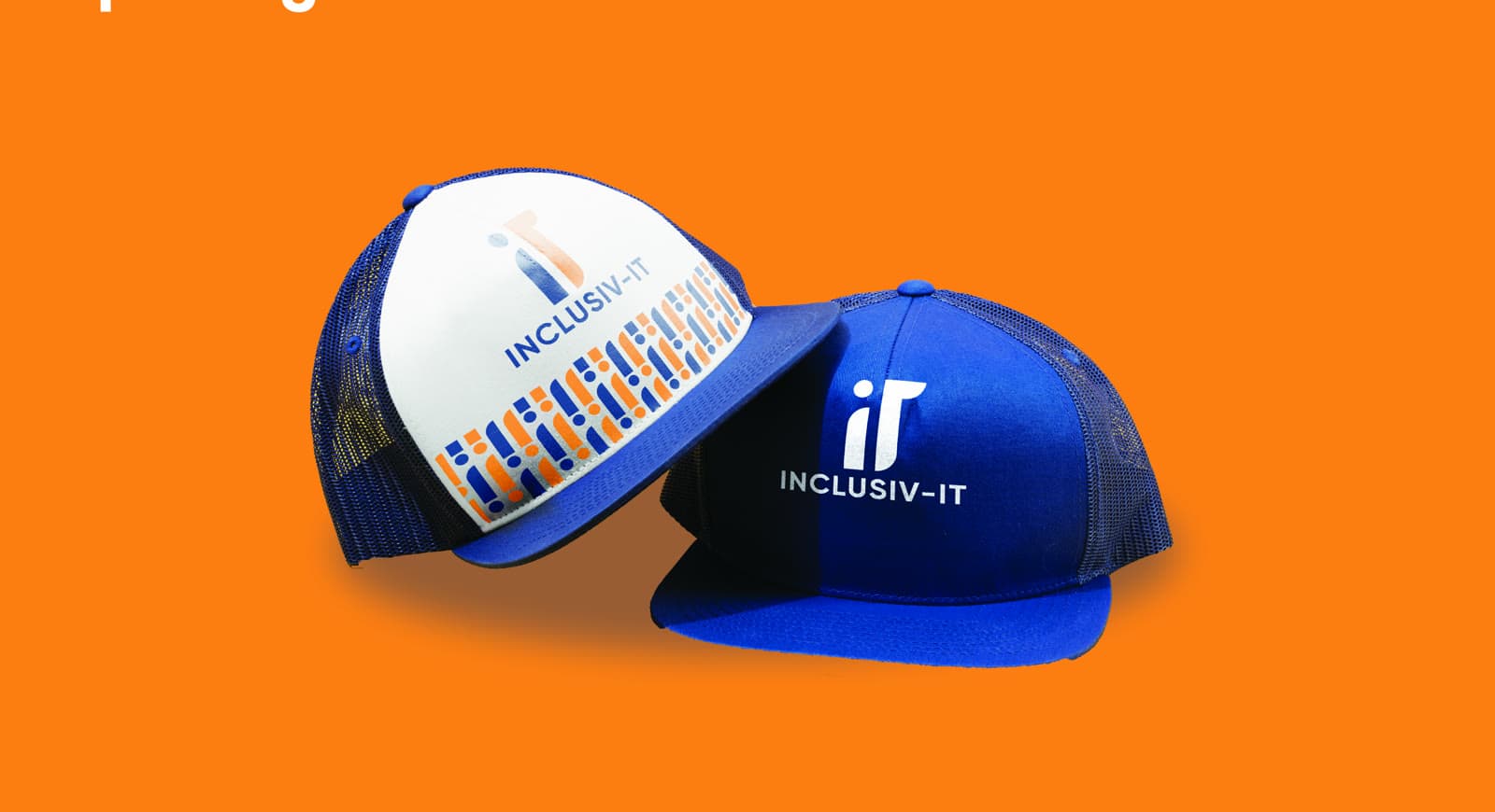 Inclusiv-IT branded cap merch, two colorways
