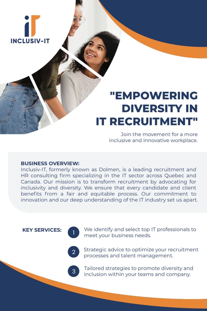 Inclusiv-IT print flyer, "Empowering Diversity in IT Recruitment"