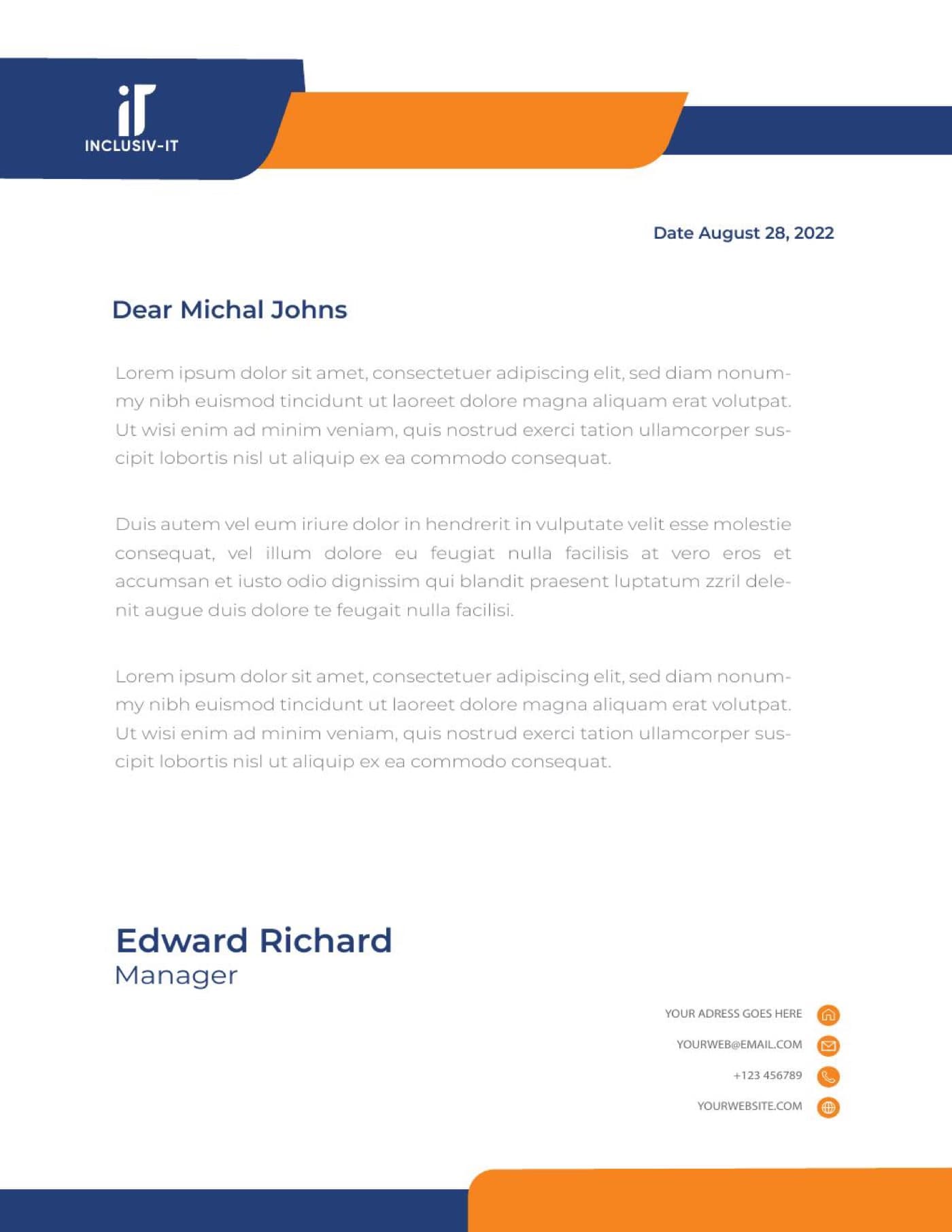 Inclusiv-IT letterhead template design