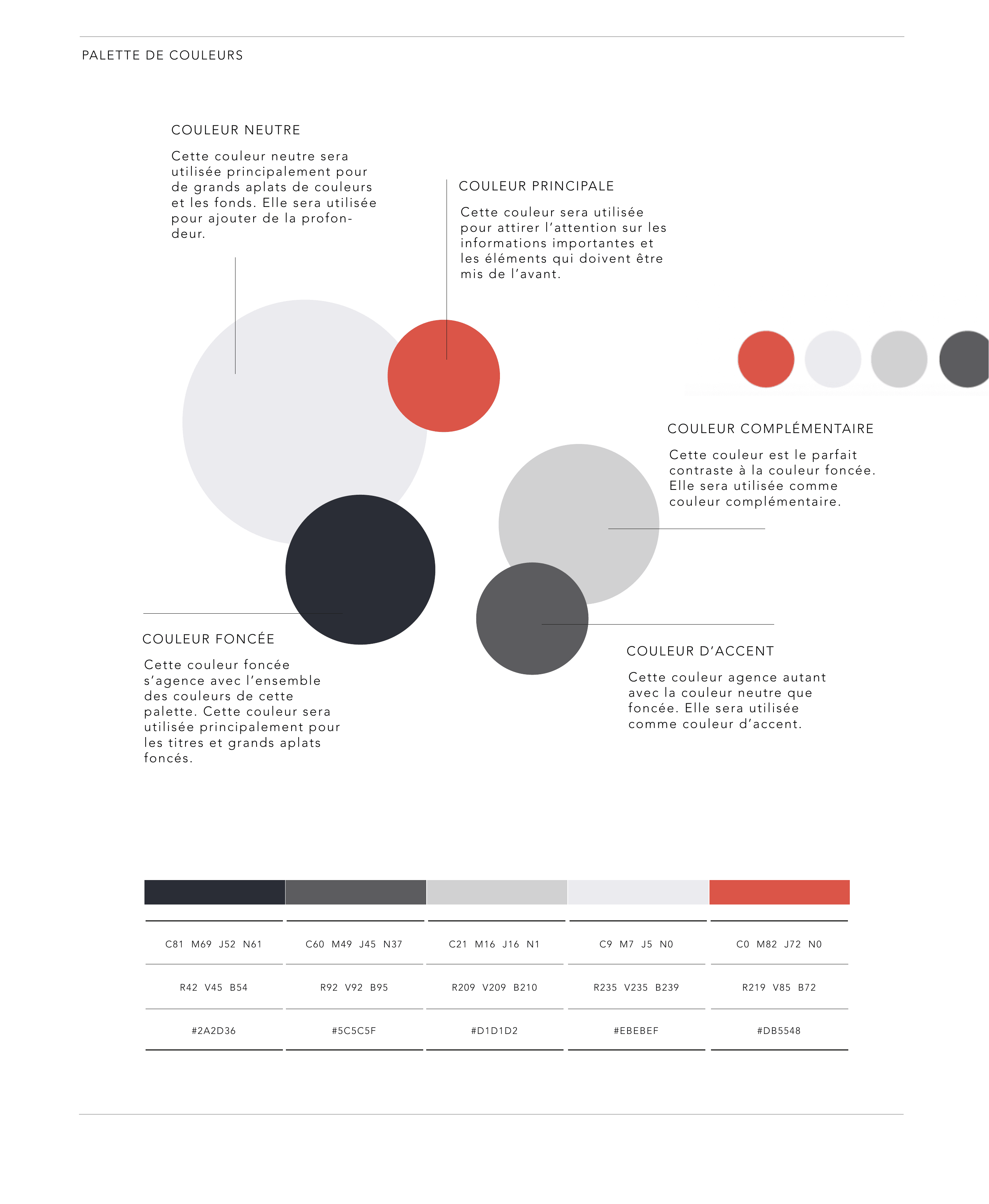 L'ADRS brand guideline — five-color palette specified in CMYK, RGB, and hex