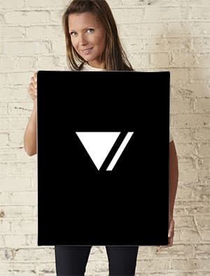 Louis Six canvas print — 18x24 black colorway mockup