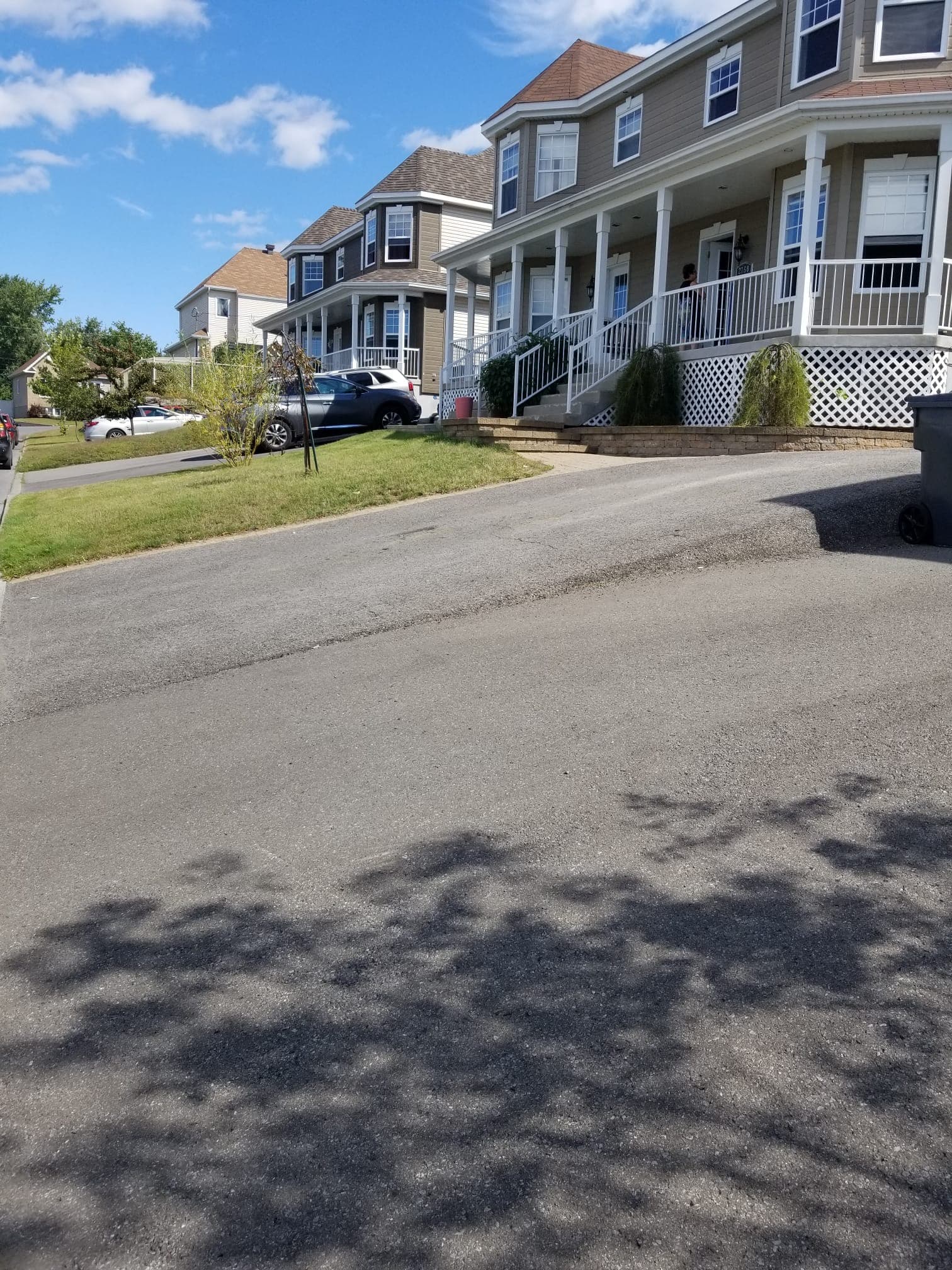 Existing residential driveway and porch, photographed before paving as the reference for the 3D design