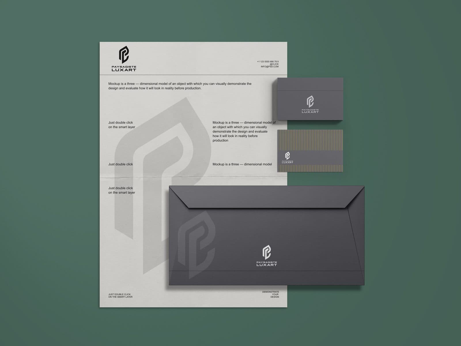 Paysagiste Luxart logo applied to a primary mockup