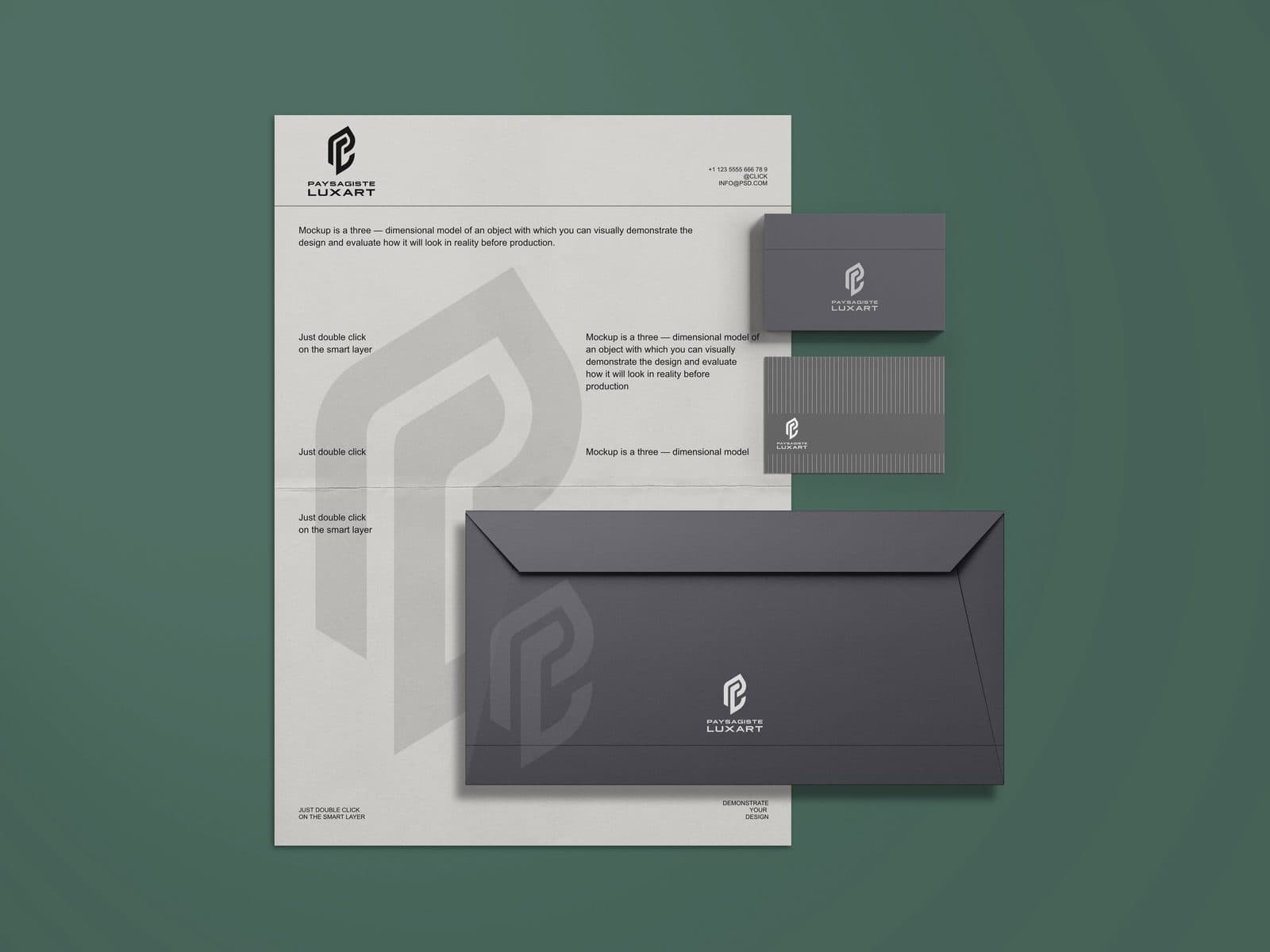 Paysagiste Luxart letterhead mockup