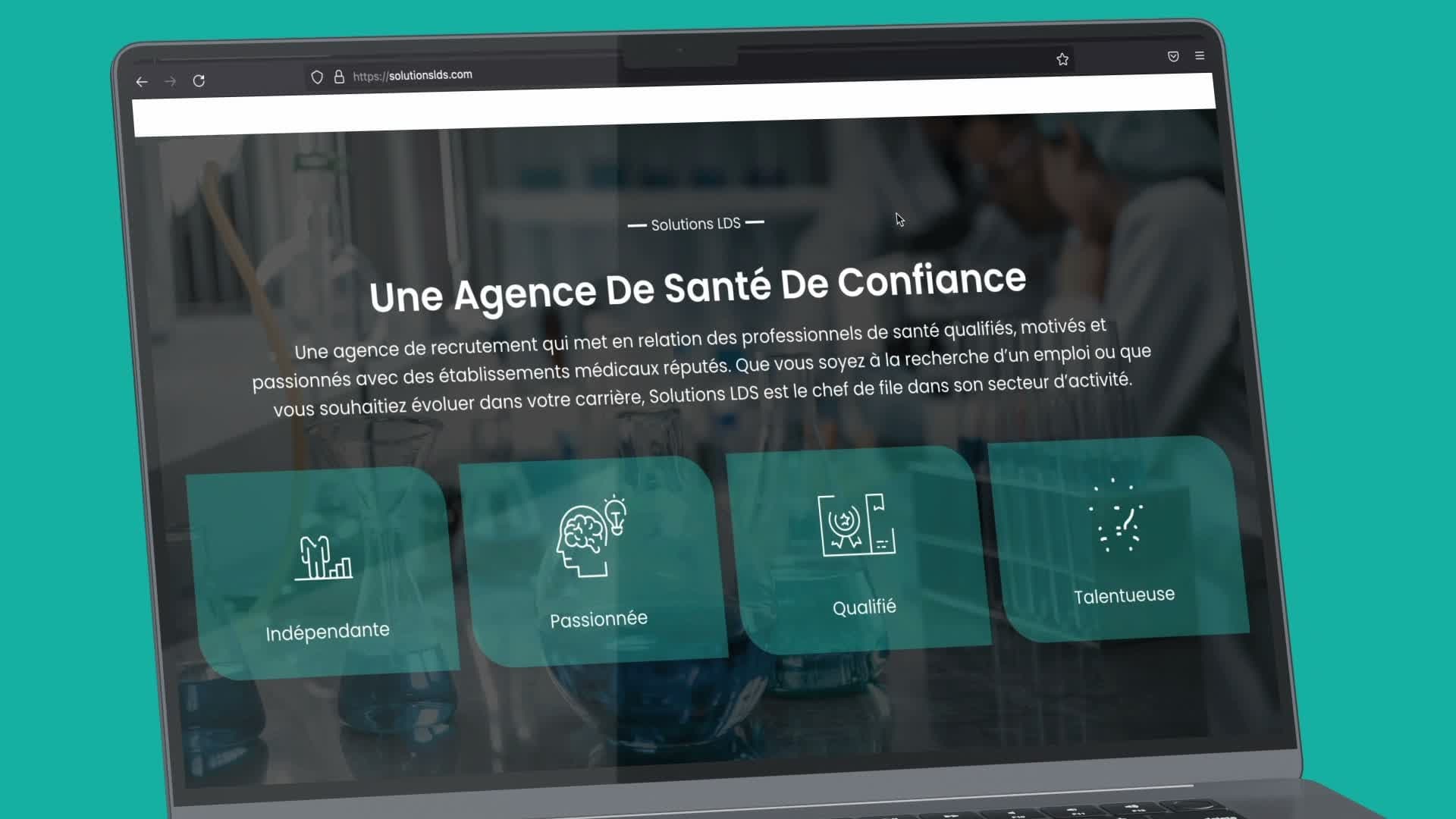 Solutions LDS website homepage, from the animated site presentation video