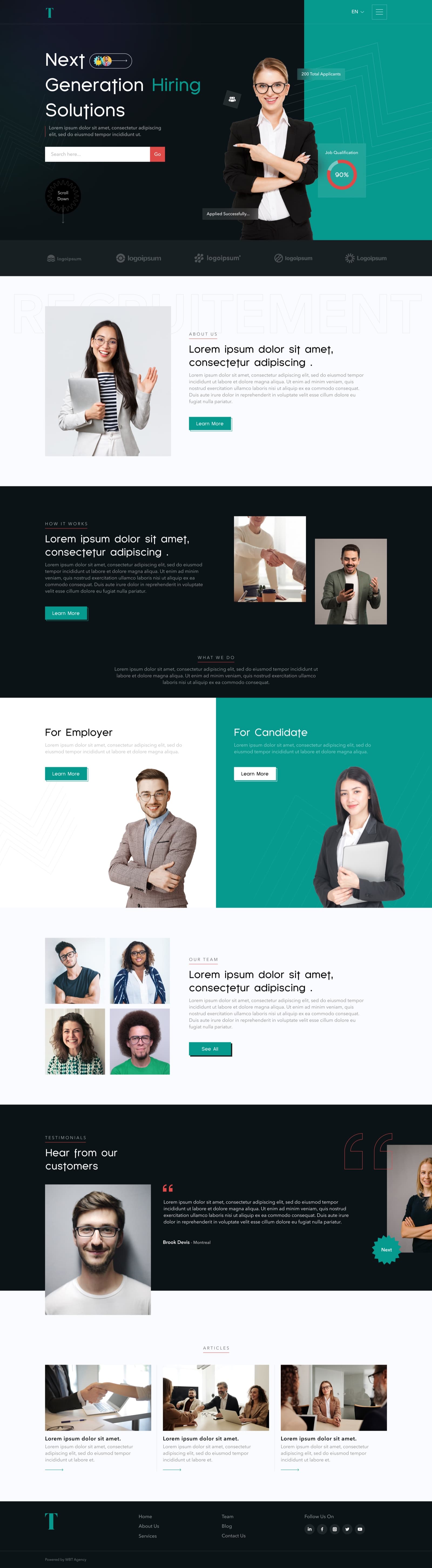 Tannous HR Solutions website — home page, full page
